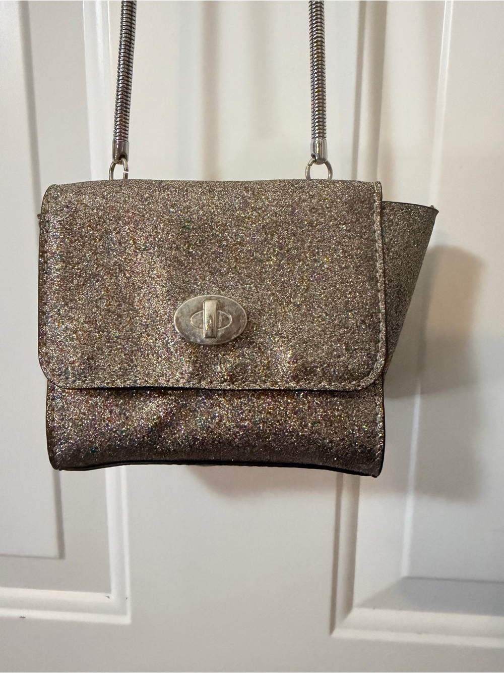 Candie’s Glitter Crossbody Shoulder Bag - Silver